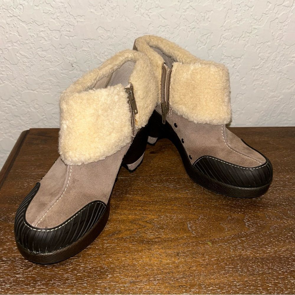 Jambu Dutch Design Faux Fur Shearling Clog Boot Shoes